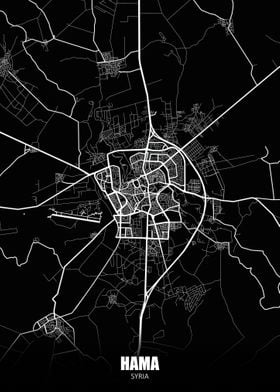 Hama Syria Dark Map