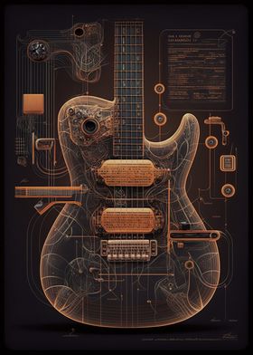 Guitar Diagramatic Drawing