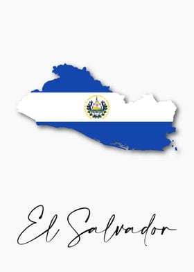 El Salvador Map Flag