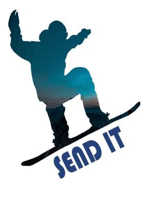 Send it blue snowboarder
