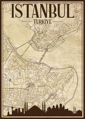 Istanbul Map Skyline