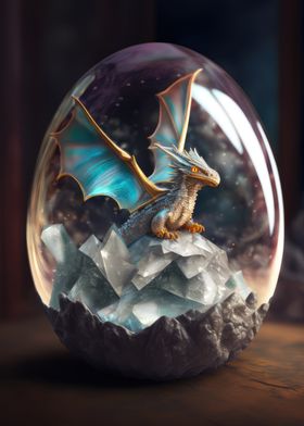 Fantasy Dragon Inside Egg