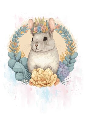 Cute Watercolor Chinchilla