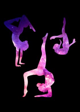 Purple Gymnastics Silhouette | Poster