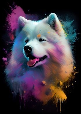 Samoyed Colorful Abstract