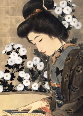 Serene Reader in Kimono