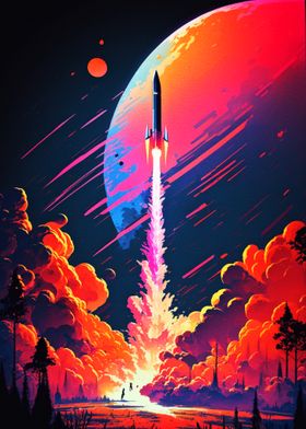 Reaching Outer Space' Poster, picture, metal print, paint by seam less, Displate