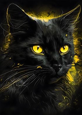 Black Yellow Cat