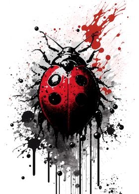 Ink Ladybug Painting