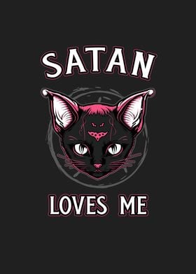 Satan Loves Me Goth Kitty