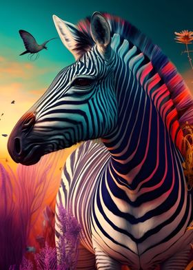 Fantasy Rainbow Zebra