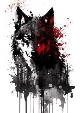 Ink Wolf Portrait 