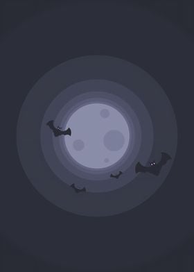 Bat Night and Moon