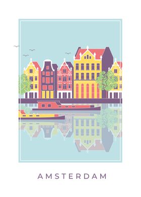 Modern Amsterdam Skyline