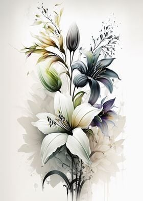 Elegant Flowers Multicolor