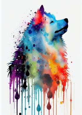 Samoyed Colorful Abstract