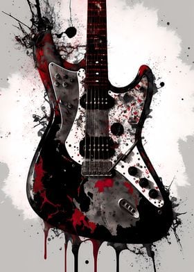Grunge Guitar Painting