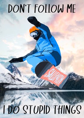 Blue Snowboarder Jump