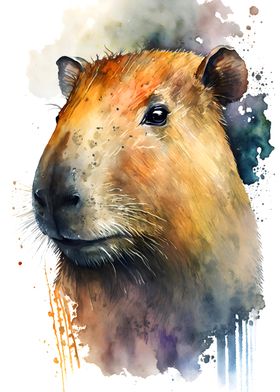 Capybara Watercolor