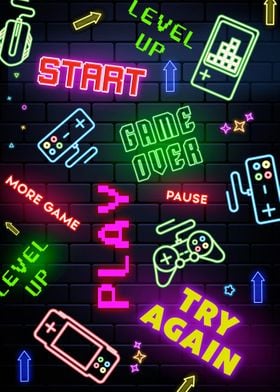 Gaming quotes neon sign