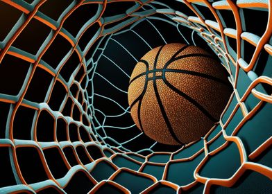 Basketball in Net