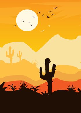 Desert Sunset Cactus