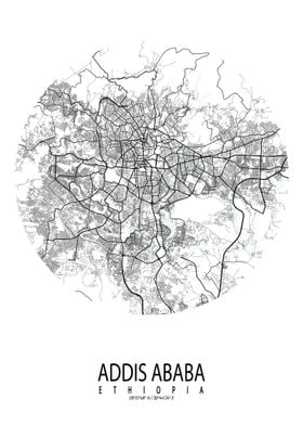 Addis Ababa Map Circle