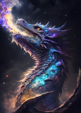 'Elder Dragons Cosmic Reign' Poster by Pixaverse | Displate