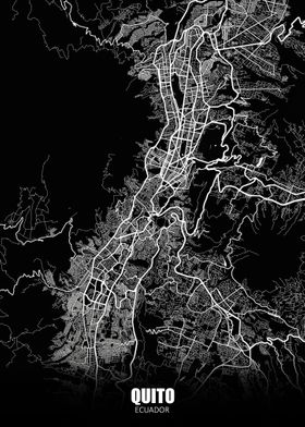 Quito Ecuador Dark Map