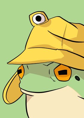 frog with hat