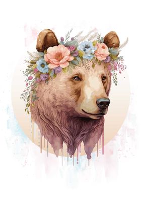 Brown Bear Watercolor Art