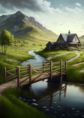 Meadow Bridge Landscape