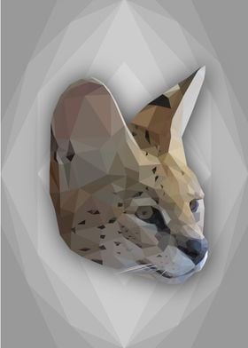 Low Poly African Serval