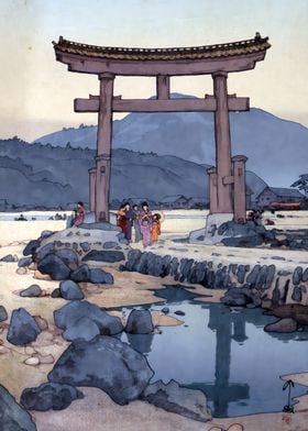 Ukiyo e Benten Shrine