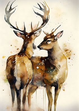 Wild Romance Deer Couple