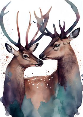 Wild Romance Deer Couple