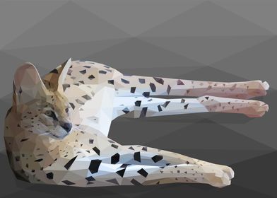 Low Poly Serval Cat