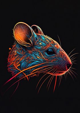 Vibrant Mouse Portrait