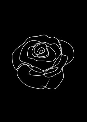rose flower line art