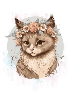 Floral Baby Kitten