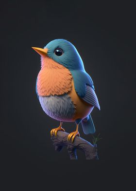 Proud Looking Blue Robin