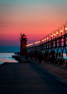 Vibrant Lighthouse Sunset