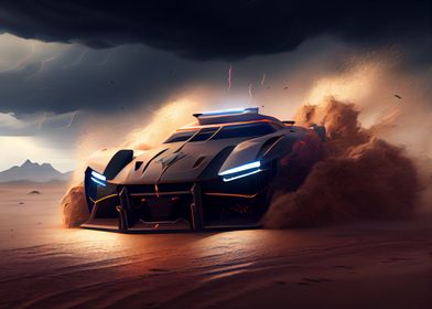 Sports car in a desert