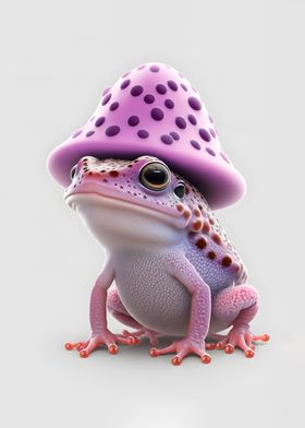 Frog with mushroom hat