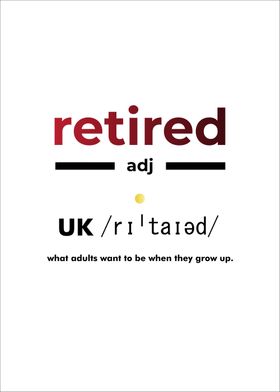 Retired Word Definition