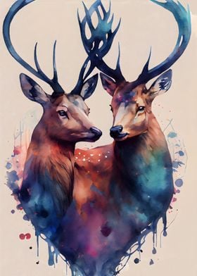 Wild Romance Deer Couple