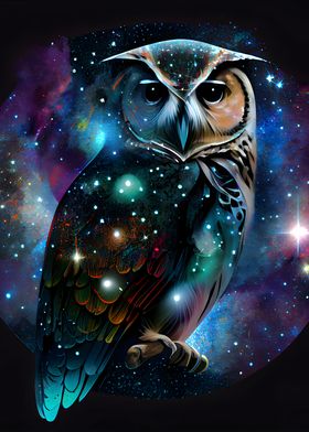 Fantasy Galaxy Owl