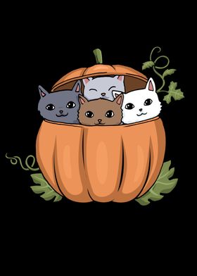 Thanksgiving Pumpkin Cats