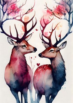 Wild Romance Deer Couple