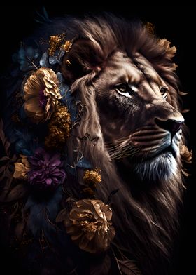 lion king flowers art 